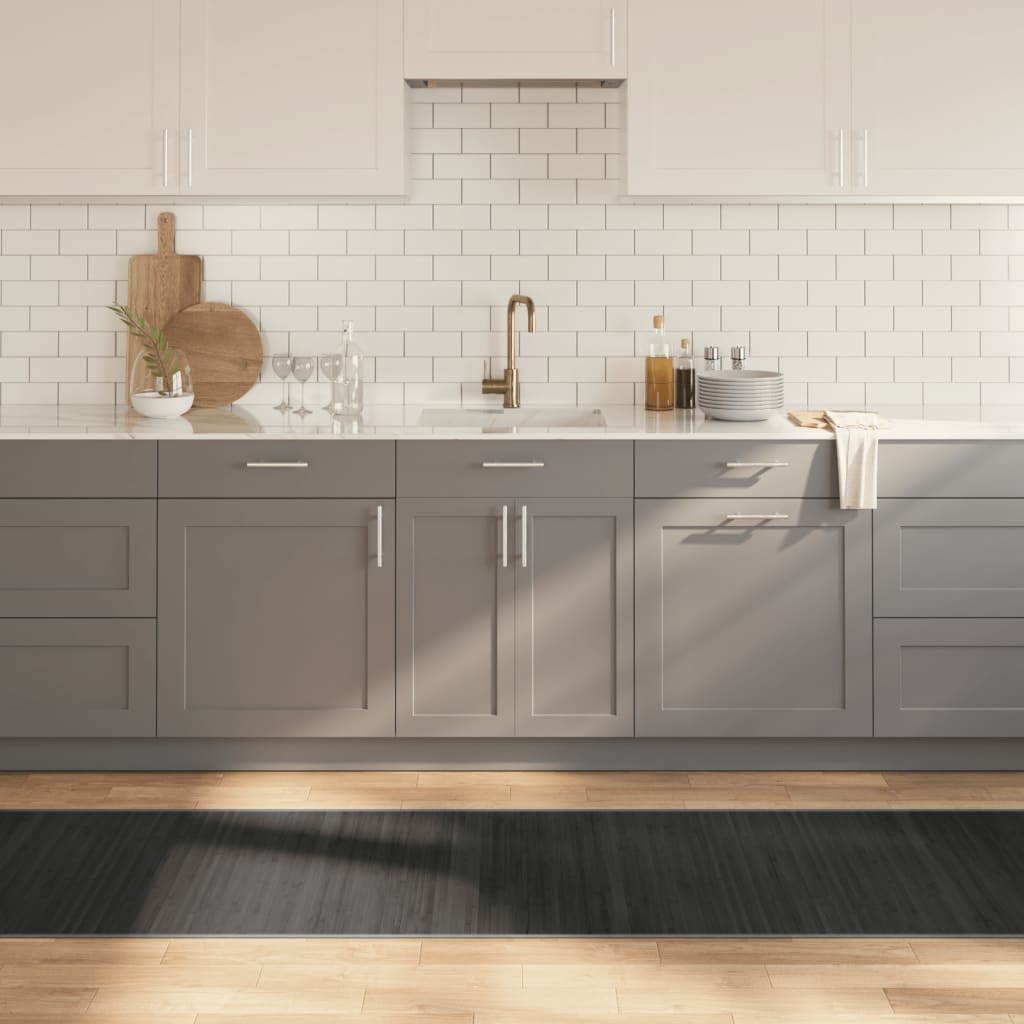 Gulvtæppe rektangulær bambus - grå, 70 x 400 cm - number 1.