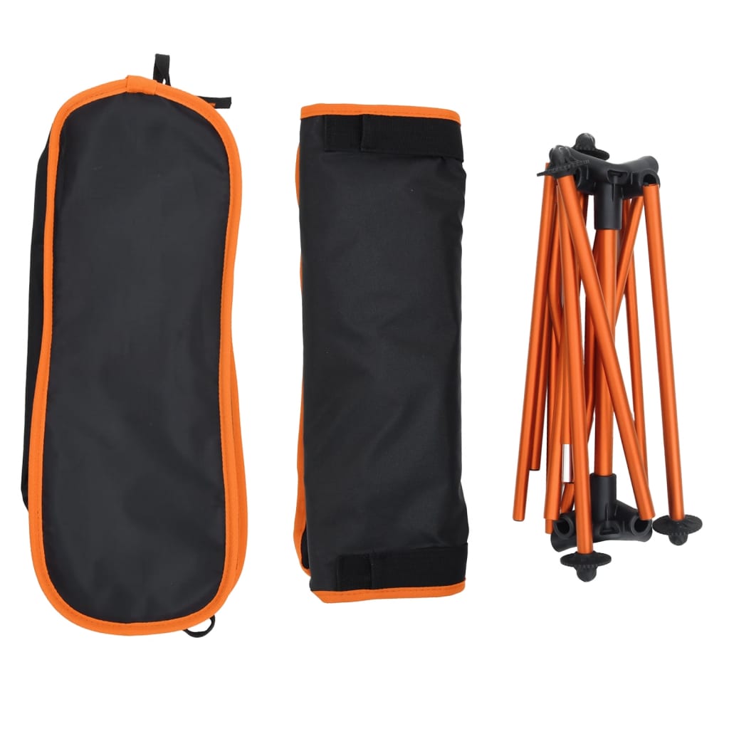 Campingstole 2 stk. foldbare oxfordstof og aluminium sort - sort og orange, 1 - number 8.