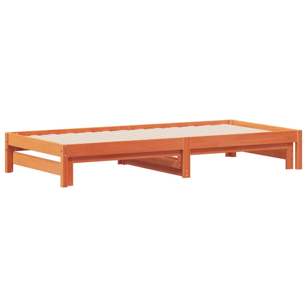 Daybed med uttrekk massiv furu - gyldenbrun, 90 x 200 cm - number 3.