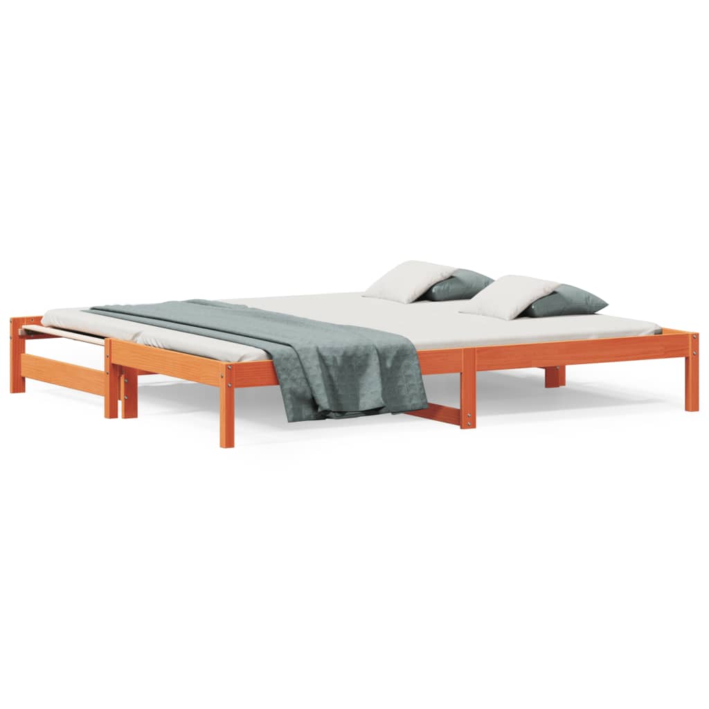 Daybed med uttrekk massiv furu - gyldenbrun, 90 x 200 cm - number 5.