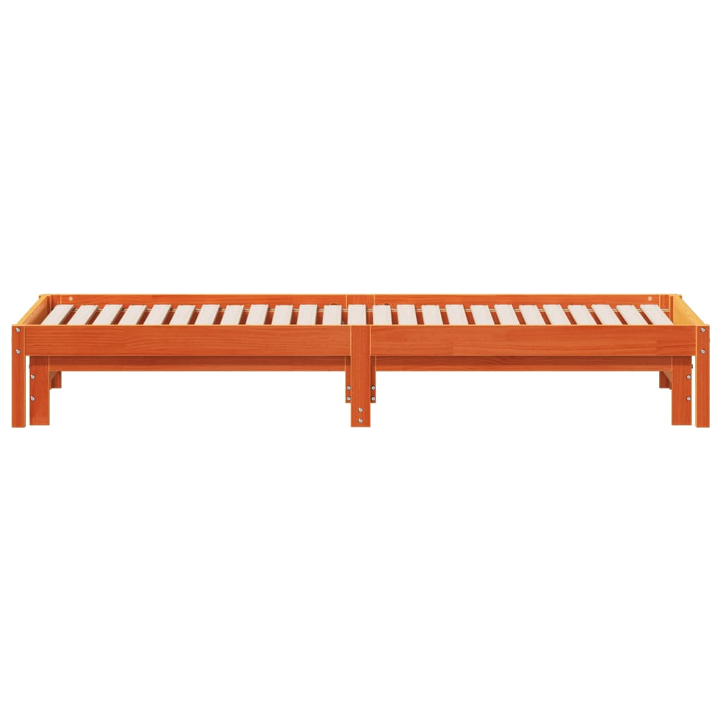 Daybed med uttrekk massiv furu - gyldenbrun, 90 x 200 cm - number 8.