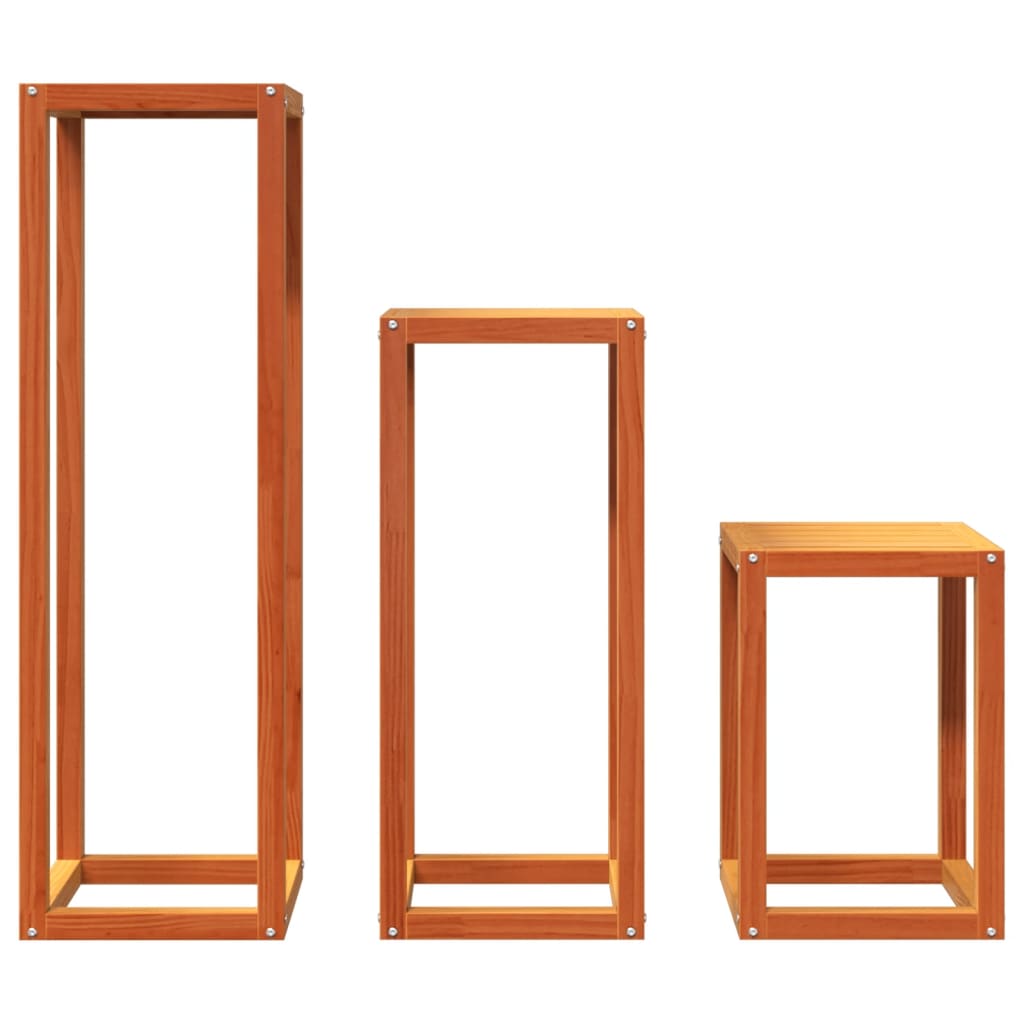 Kutije za biljke 3 kom. čvrsti bor zlatno smeđa - number 5.