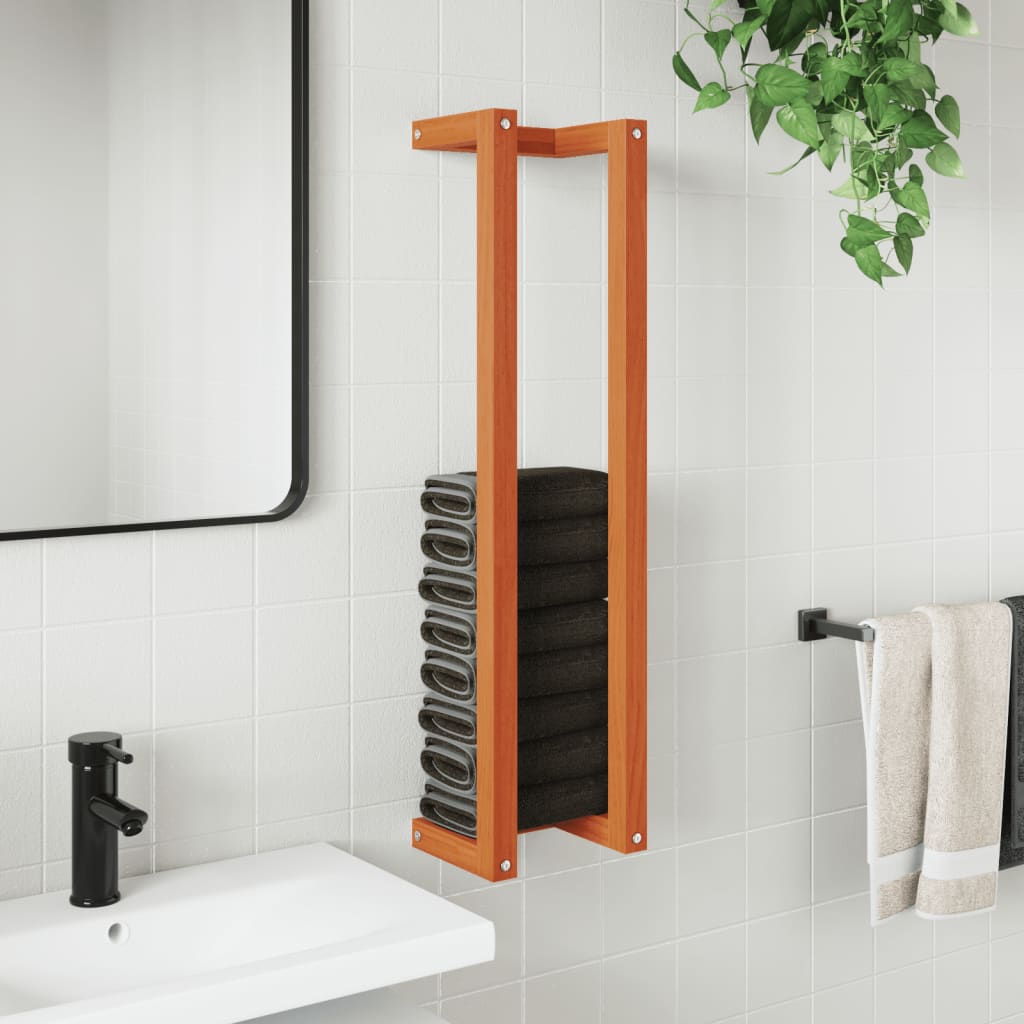 Towel rack solid pine - golden brown, 23 x 18 x 90 cm - number 3.
