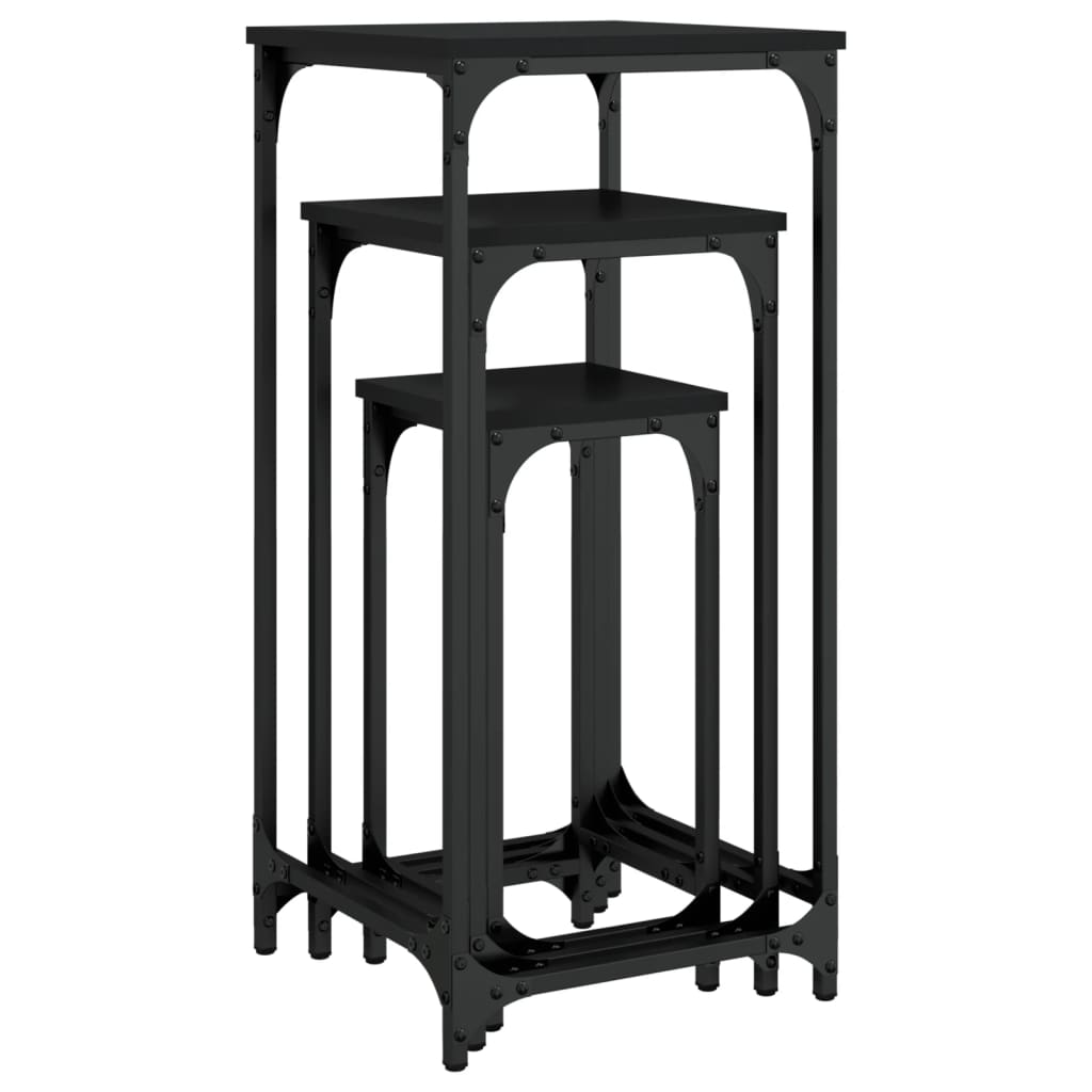 Depozitni stolovi 3 kom. konstruirano drvo - crno, 1 - number 8.