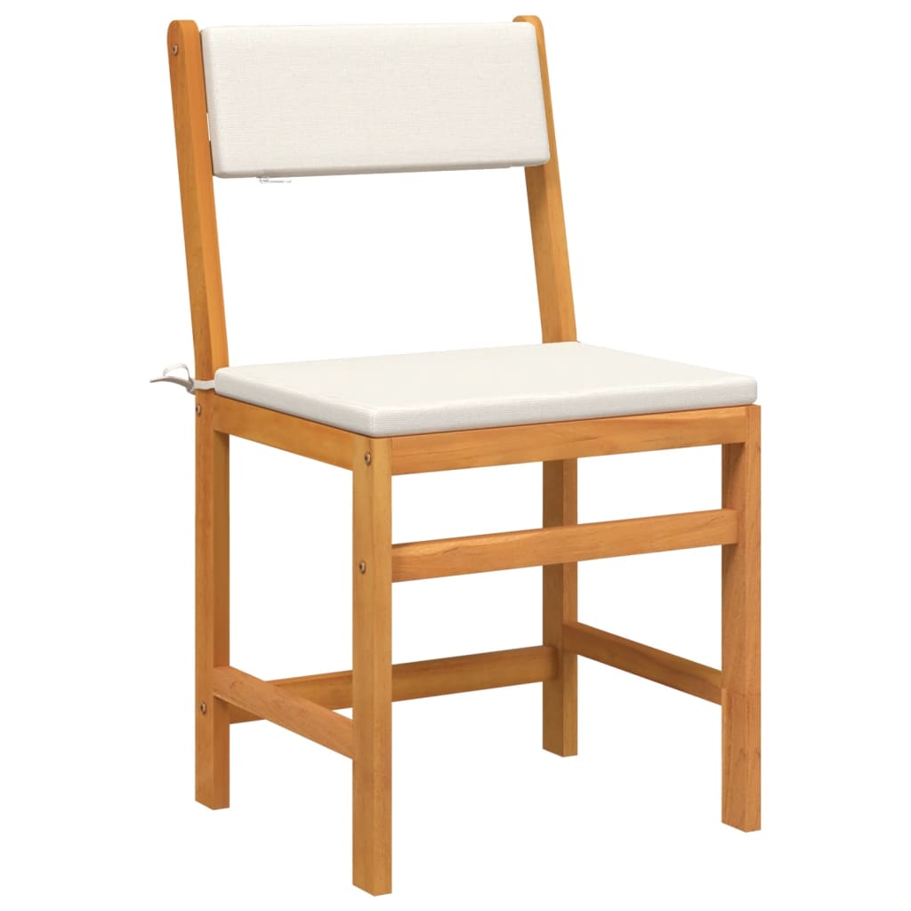 3-dijelna balkonska garnitura s jastucima, puno bagremovo drvo - smeđa i krem, 1 - number 3.