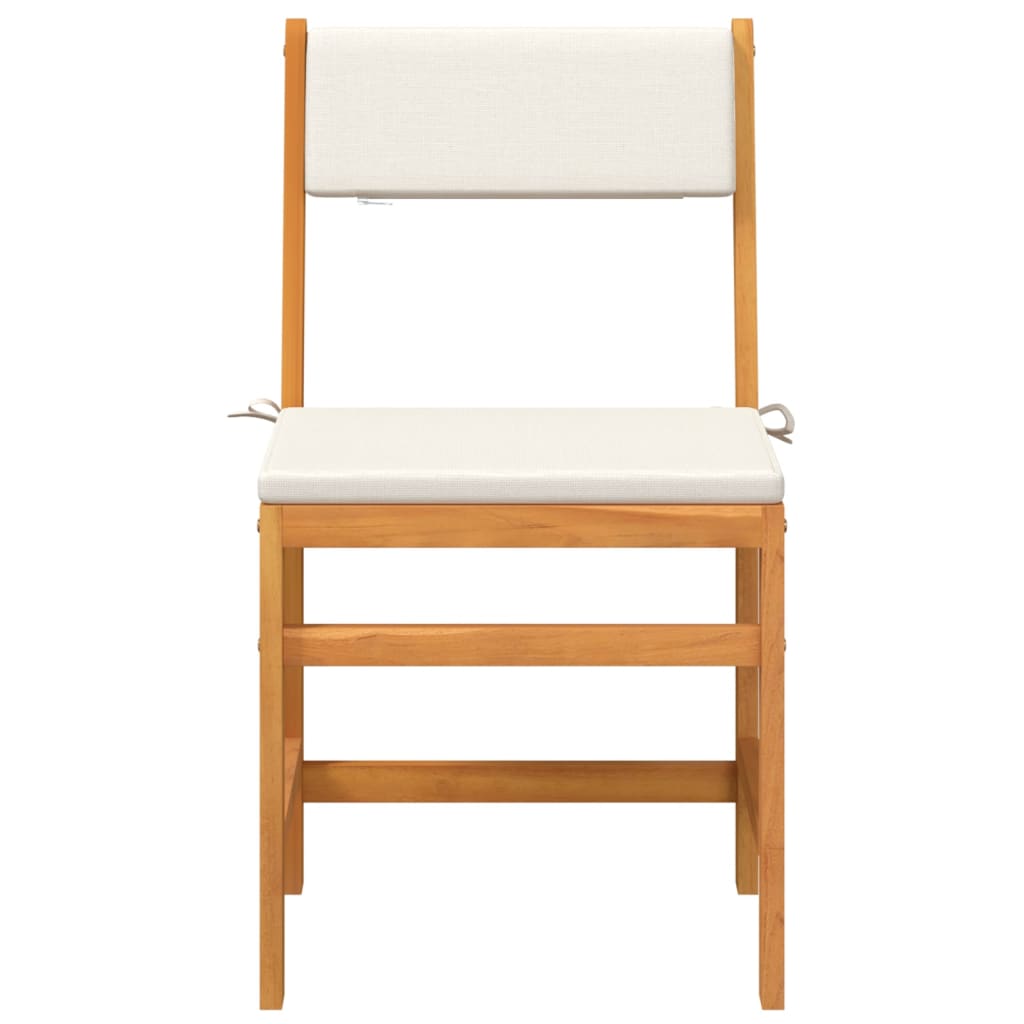 3-dijelna balkonska garnitura s jastucima, puno bagremovo drvo - smeđa i krem, 1 - number 4.