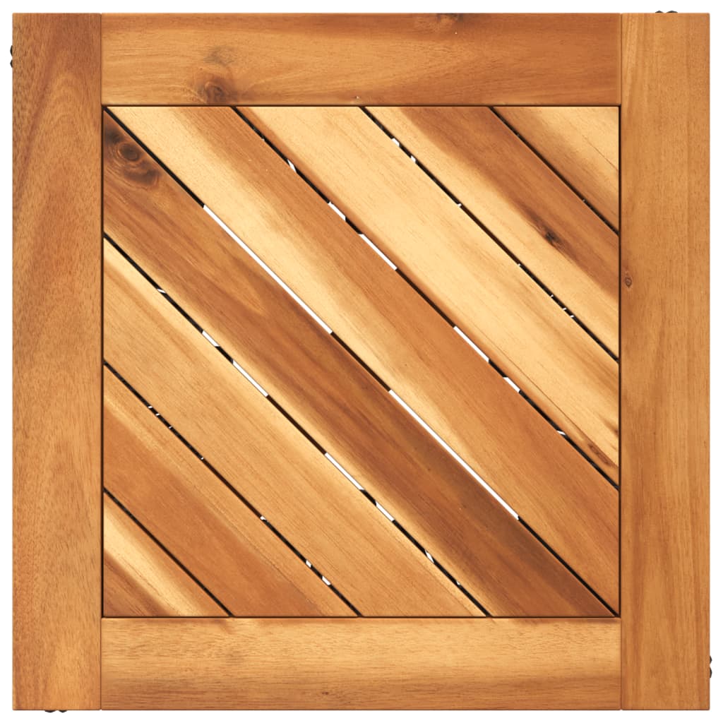 Stolić za kavu s bazom od žičane mreže 38x38x38 cm od masivnog drva akacije crne boje - number 8.