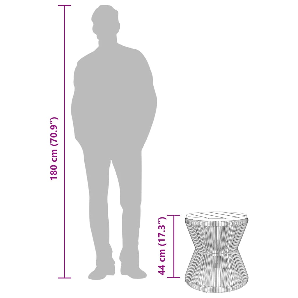 Stolić za kavu s bazom od žičane mreže ø 45x44 cm od masivnog drva akacije crne boje - number 11.