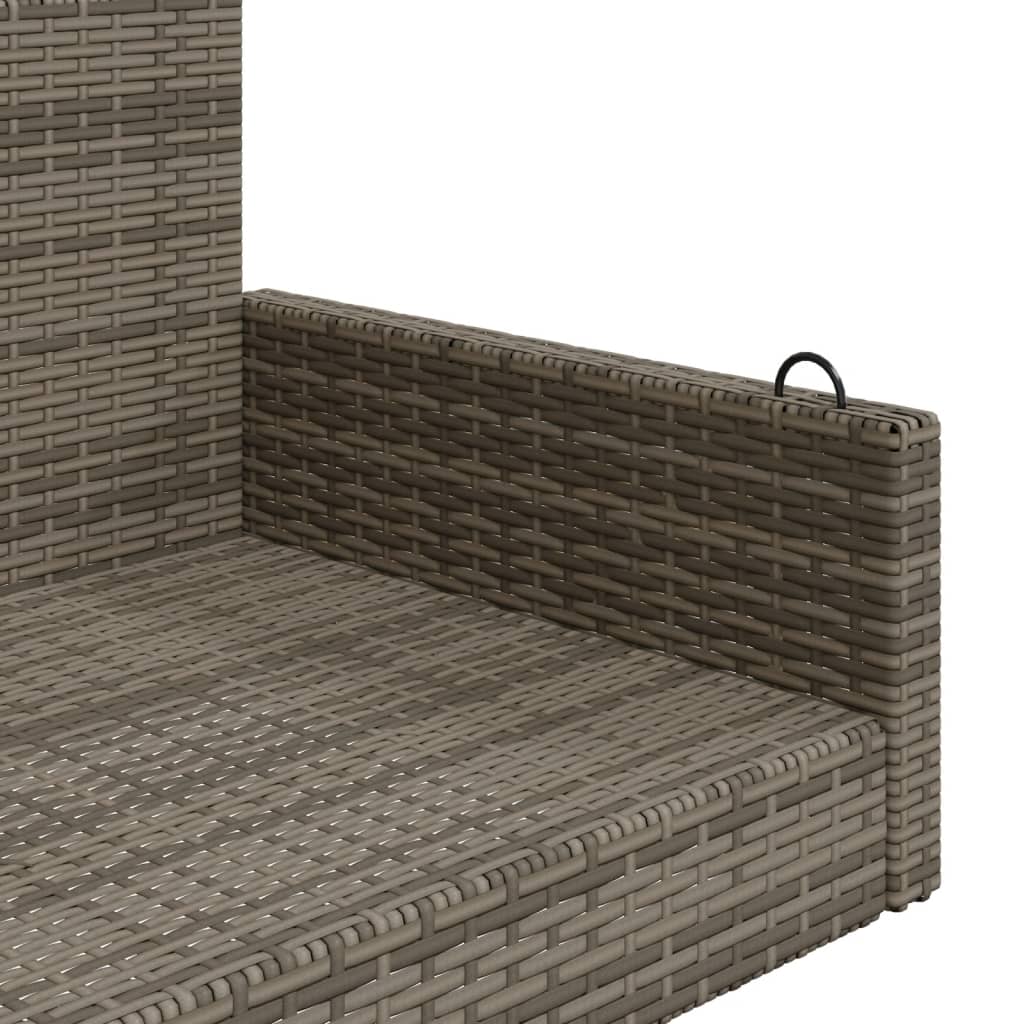 Gyngebænk 119x56x48 cm polyrattan - grå, 1, nej, x - number 7.