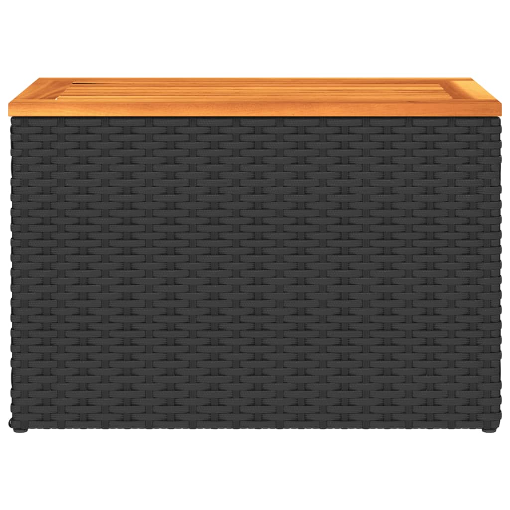 Haveborde 2 stk. 55x34x37 cm polyrattan og massivt træ - sort, 1 - number 7.