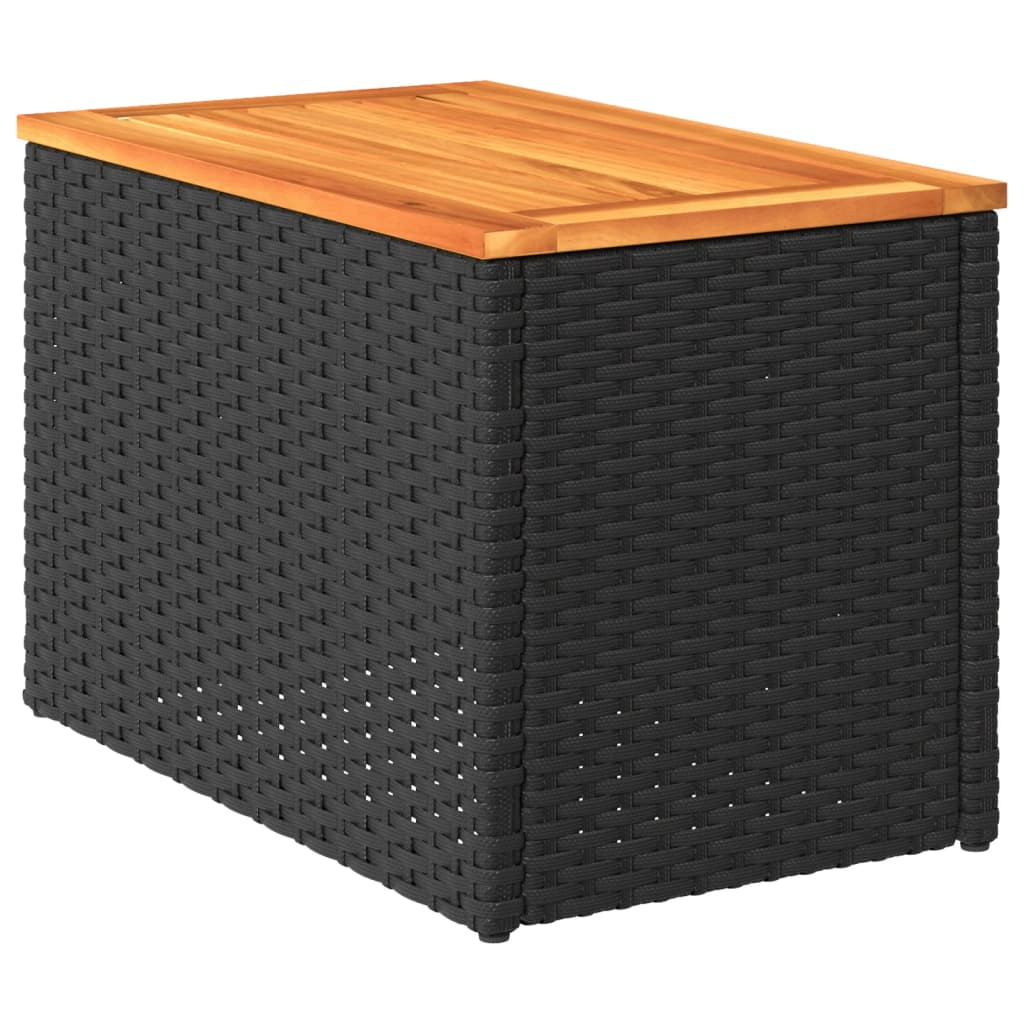 Haveborde 2 stk. 55x34x37 cm polyrattan og massivt træ - sort, 1 - number 8.