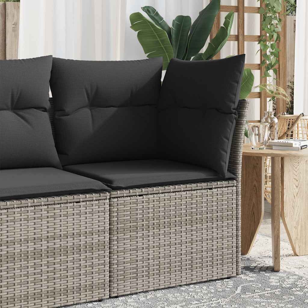 Hjørnemodul til havesofa med hynder polyrattan - grå, 1, hjørnesofa - number 1.