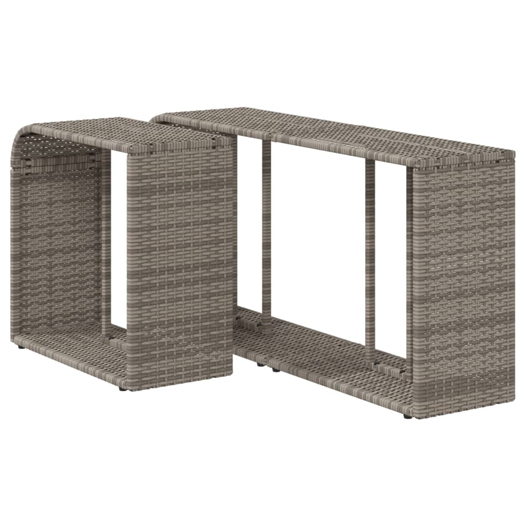 Storage shelves 2 pcs. polyrattan - grey, 1 - number 7.