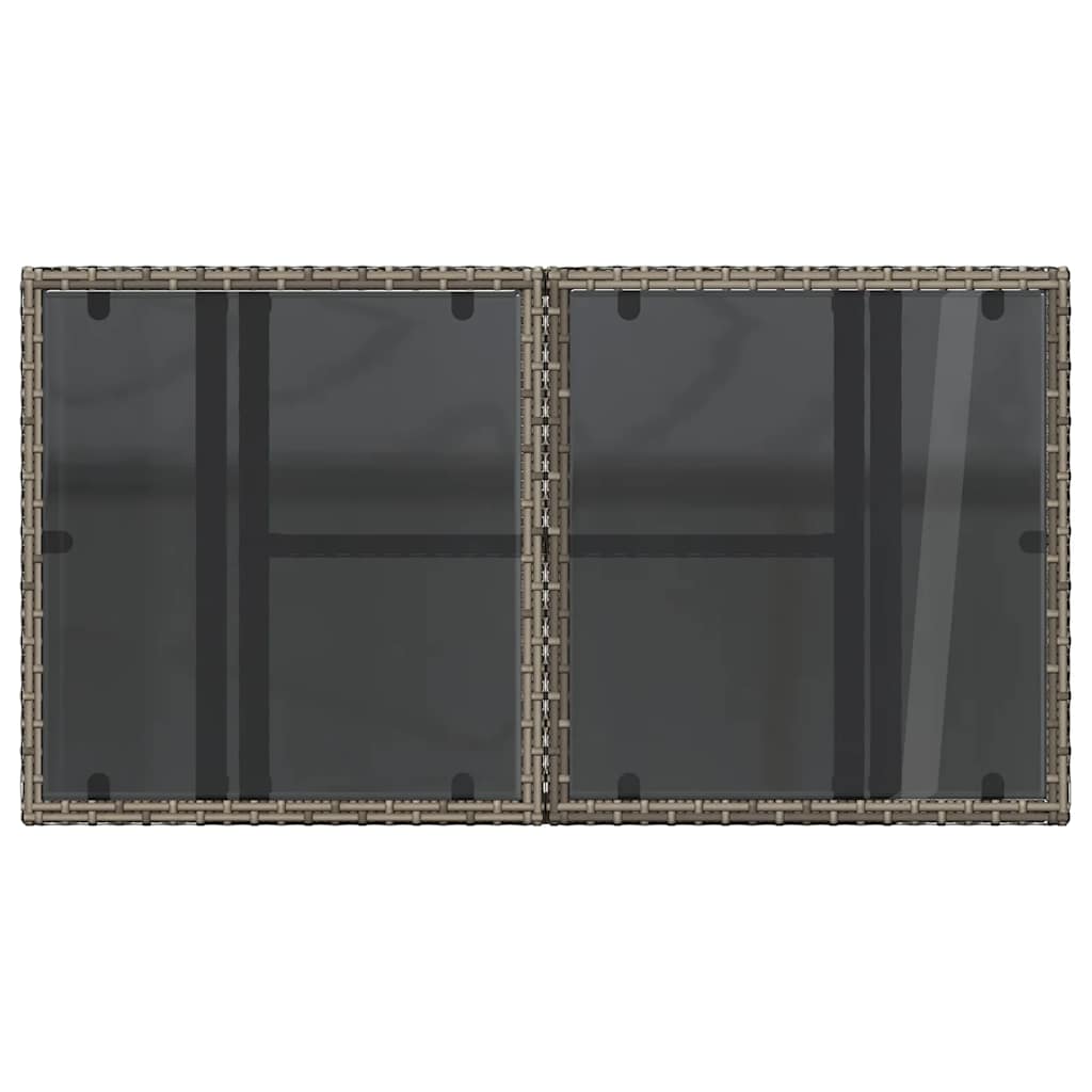 Vrtni stol sa staklenom pločom 100x55x73 cm poliratan - sivi, 1, staklo - number 9.