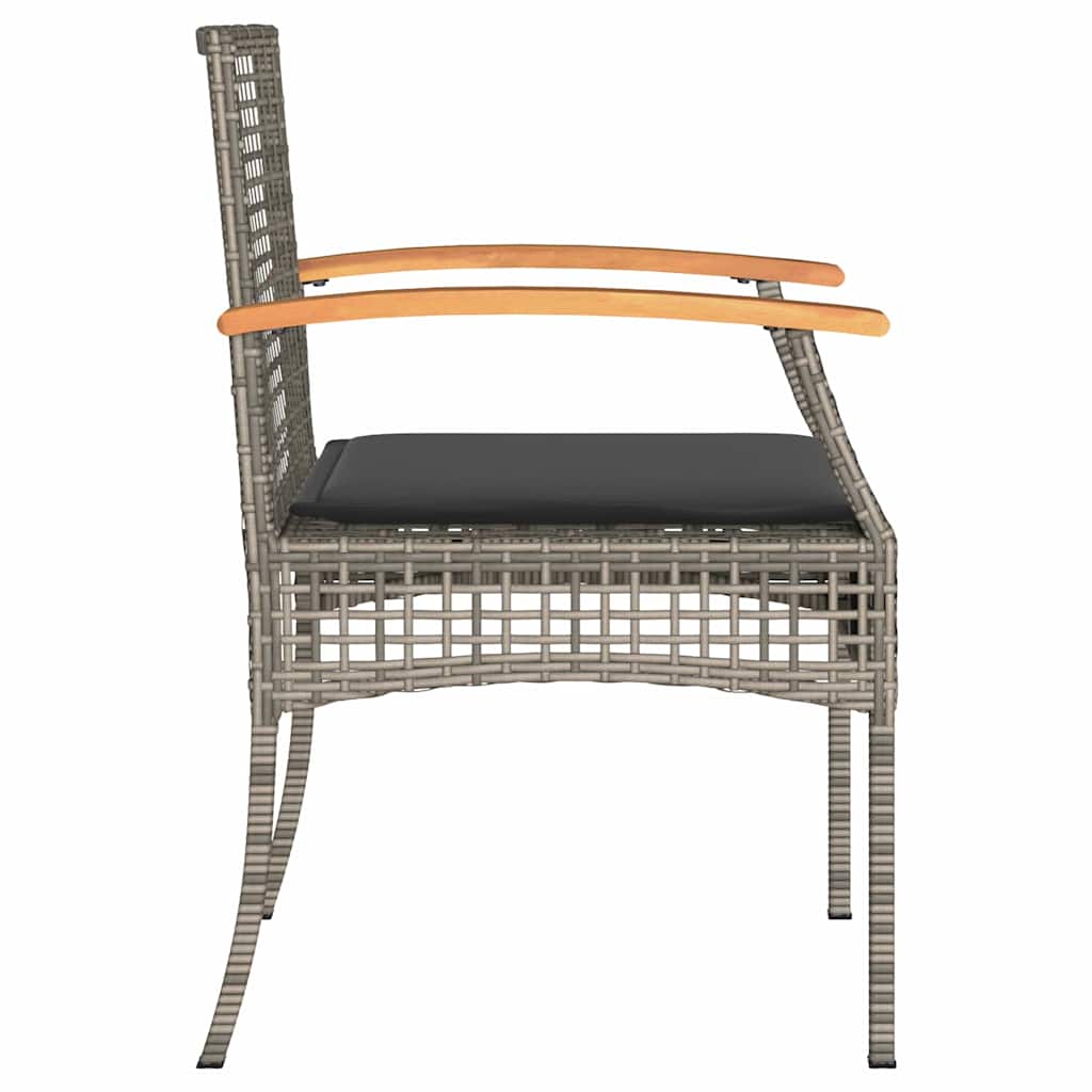 Havestole stk. med hynder polyrattan og akacietræ grå - grå og brun og mørkegrå, 2 - number 6.