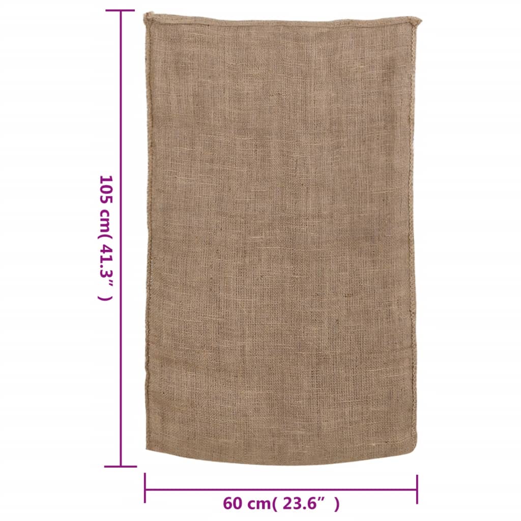 Jute sacks pc. 100% jute 220 g/m2 - 60 x 105 cm, 5 - number 7.