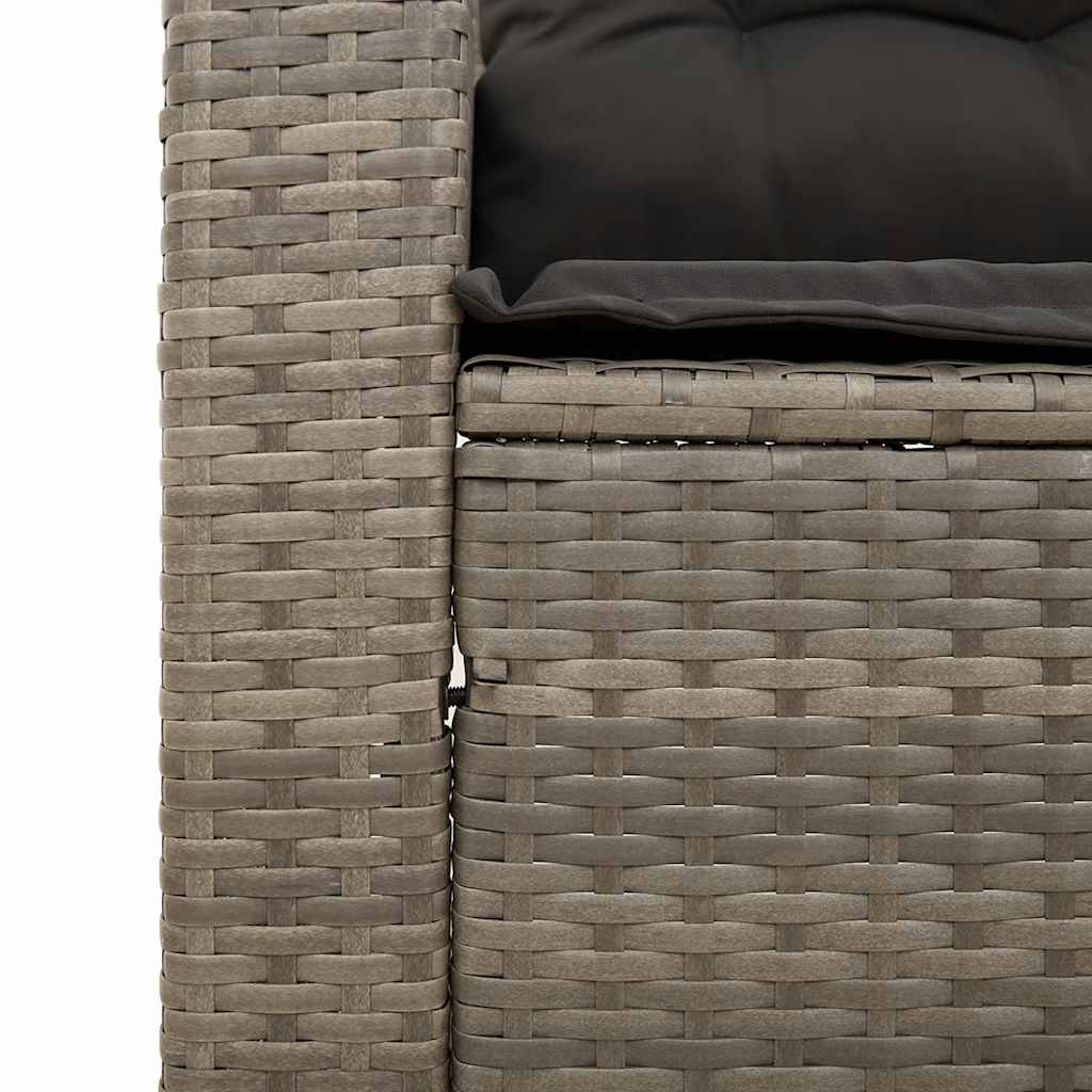 Havesofasæt 3 dele med hynder polyrattan - grå, 1 - number 7.