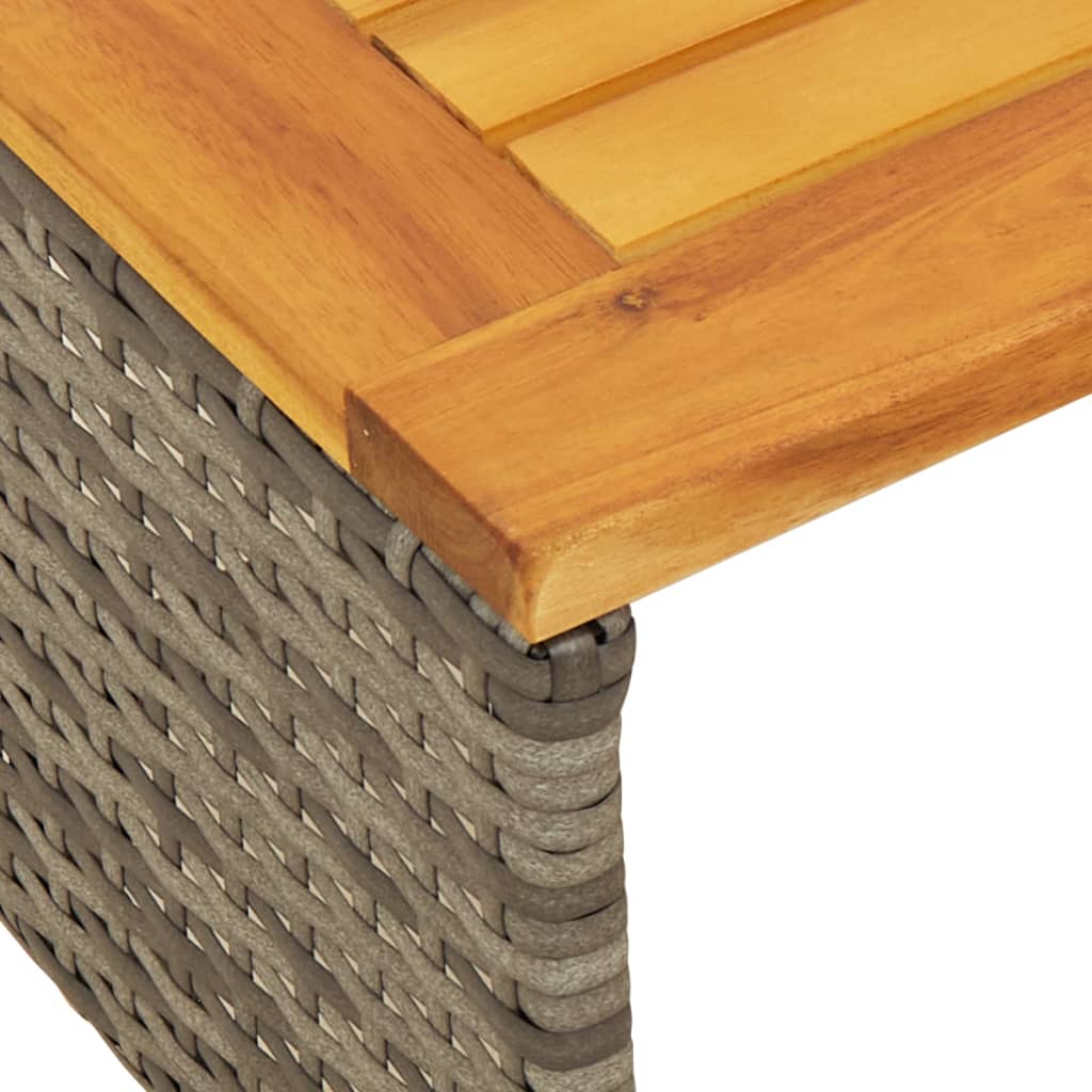 Havesofa med bord og hynder l-formet polyrattan - grå, 1, træ - number 9.