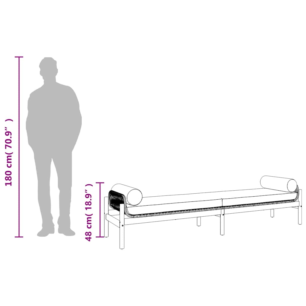 Ławka ogrodowa z poduszką polirattan i drewno akacjowe - szara, 1 - number 9.