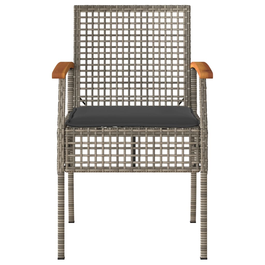 Salongsett for hagen 4 deler med puter polyrattangrå - number 7.