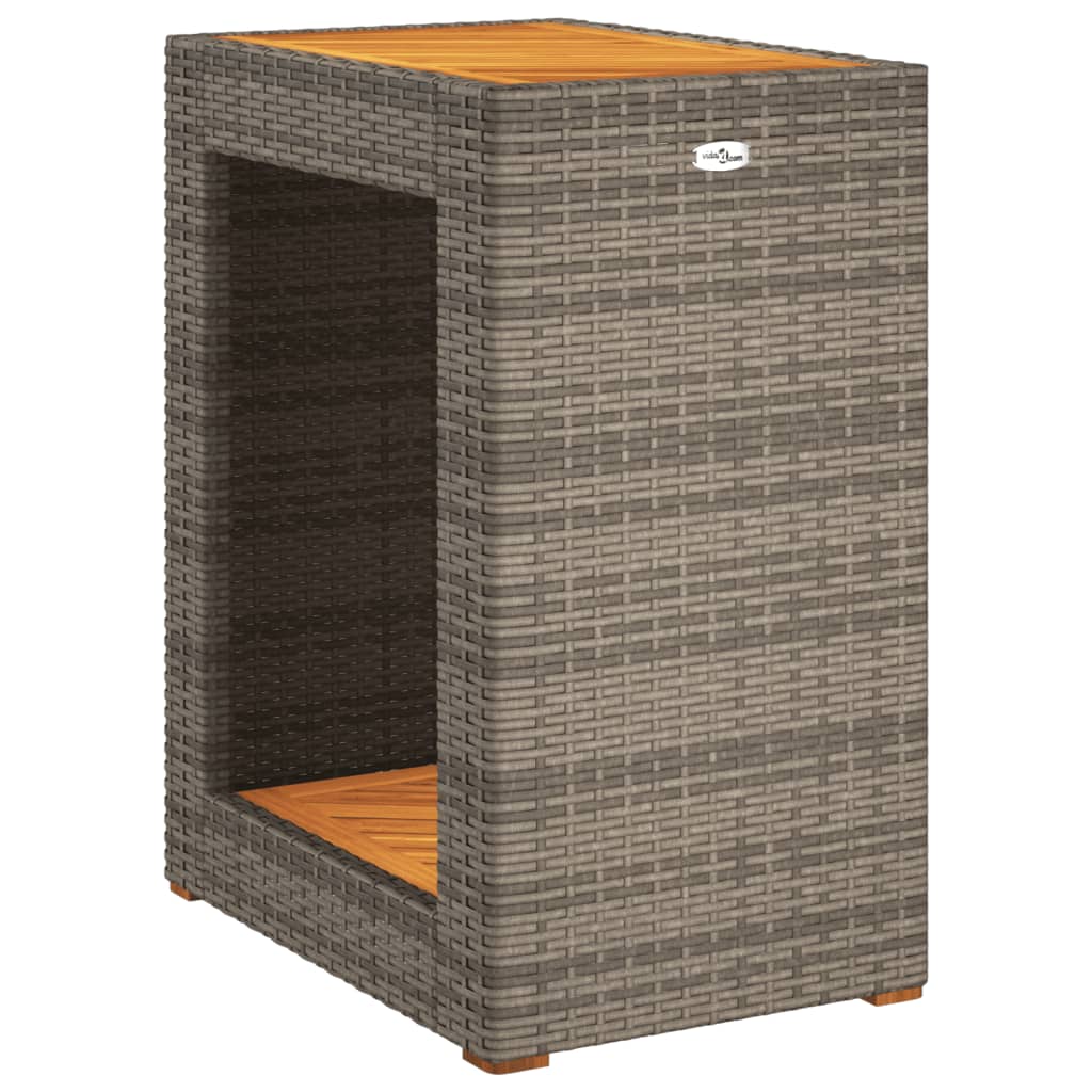 Vrtni stol s drvenom pločom od poliratana - sivi, 60 x 40 x 75 cm, 1 - number 7.