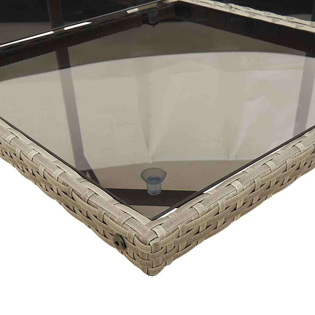 Loungesæt til haven 11 dele med hynder polyrattan - grå, glas, 10 - number 5.