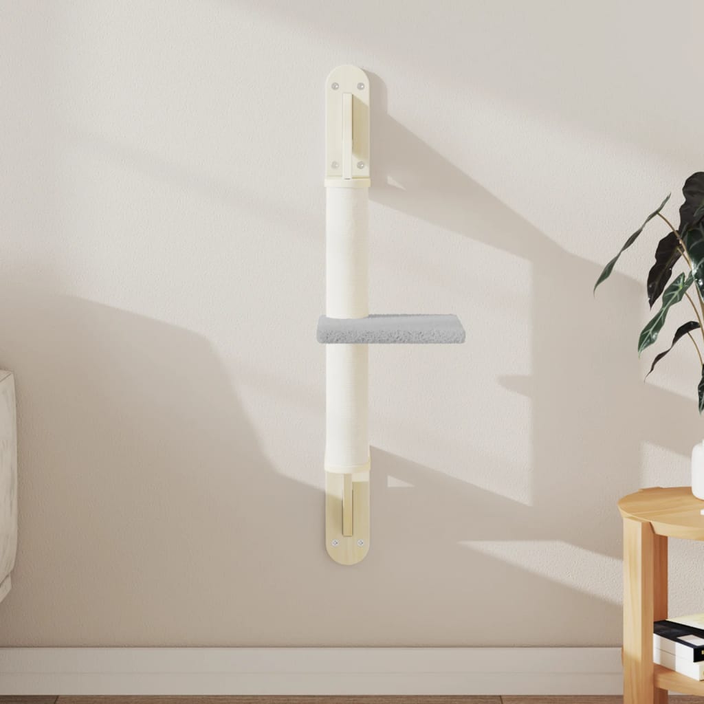 Arbre à chat mural avec griffoir 85,5 cm - gris clair - number 1.