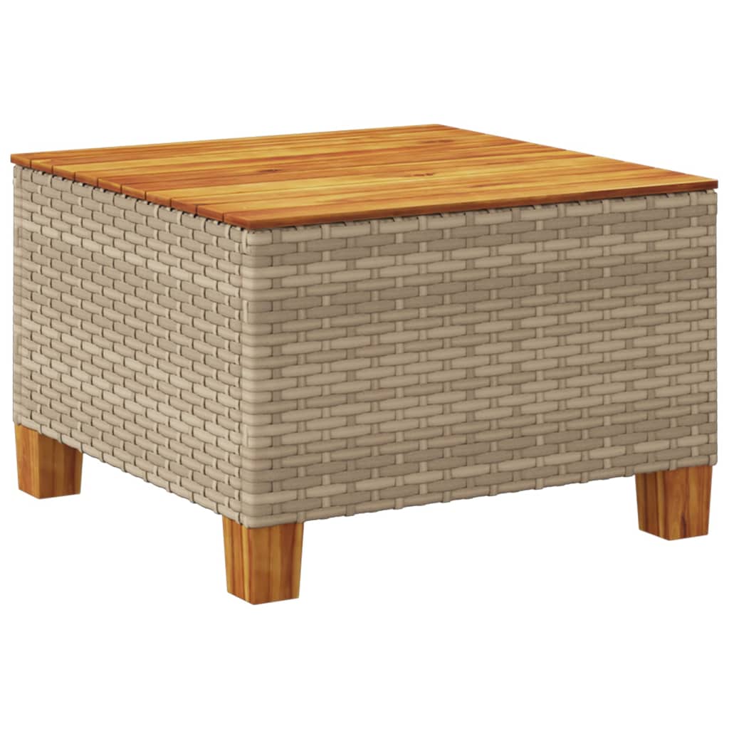 Hagebord 55x55x36 cm polyrattan og akasietre beige - number 6.
