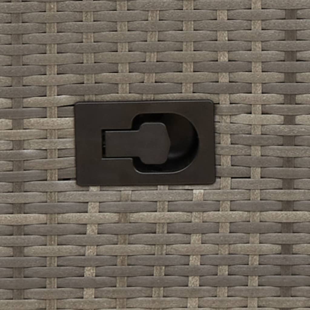 3-dijelna vrtna bistro garnitura s jastucima - siva, s tabureom za noge, poliratan, 1 - number 6.