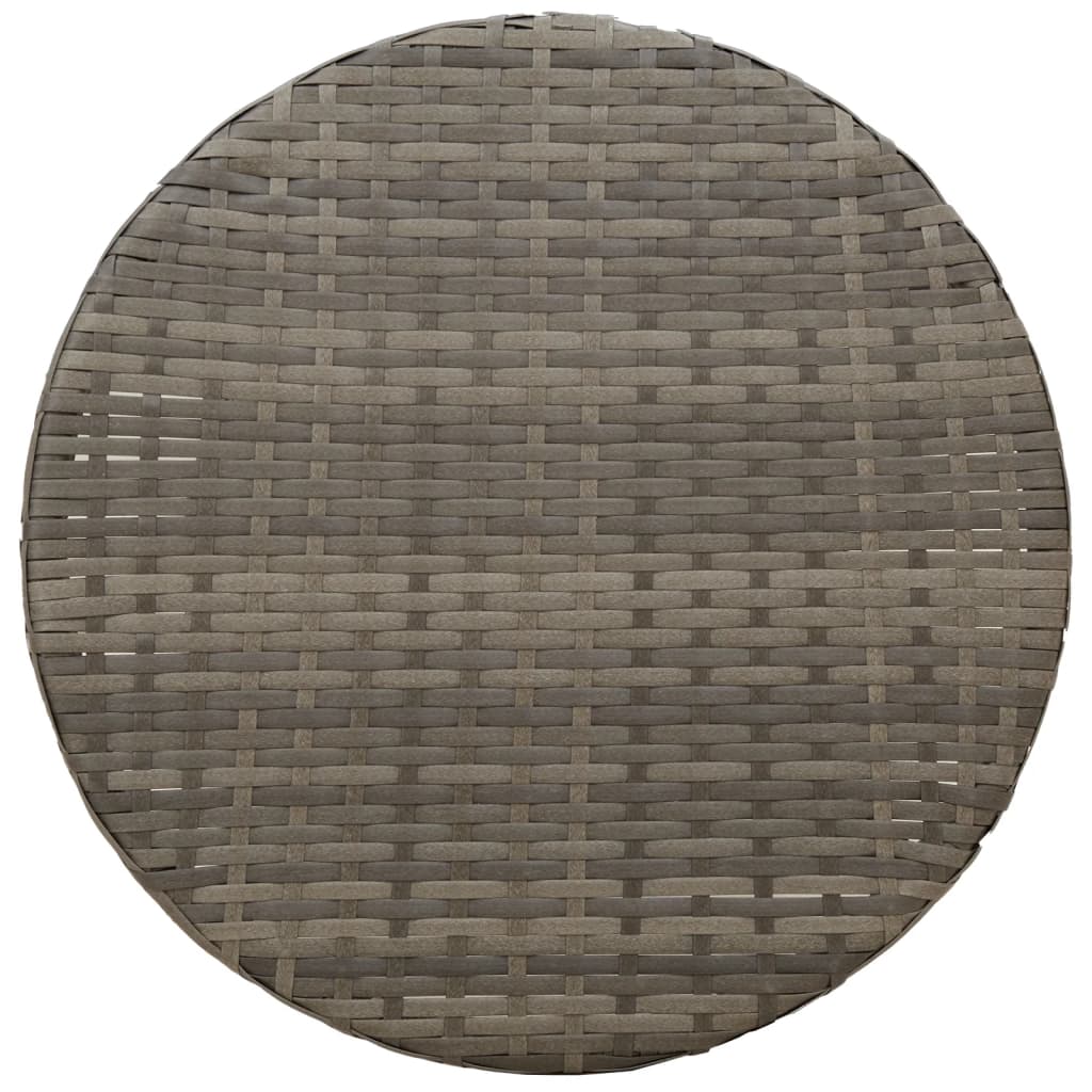 3-dijelna vrtna bistro garnitura s jastucima - siva, s tabureom za noge, poliratan, 1 - number 9.