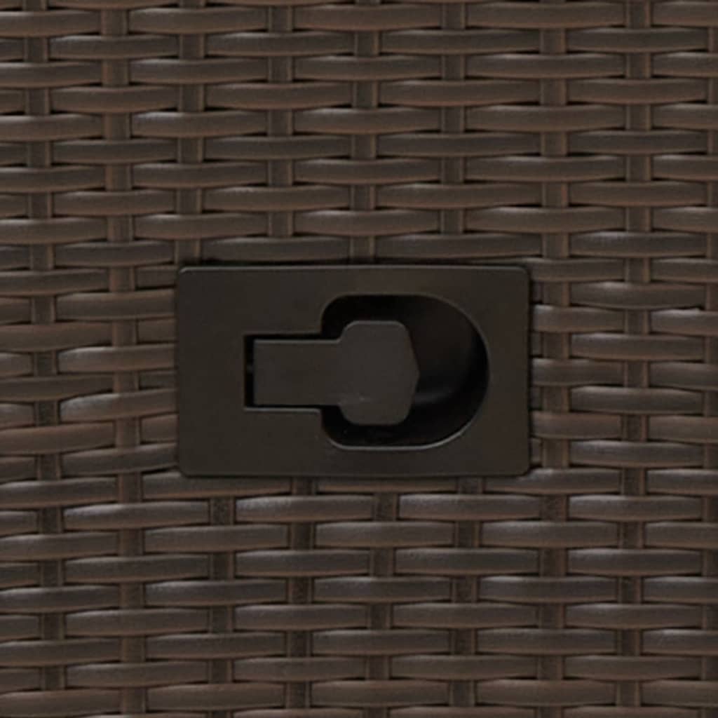 Havestol med lænefunktion og hynder polyrattan brun - brun og cremefarvet, 1, med fodskammel - number 9.