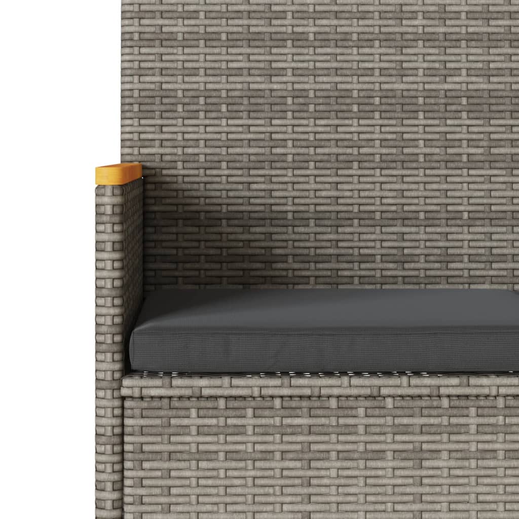 2-personers havebænk med hynder og bord polyrattan - grå - number 9.