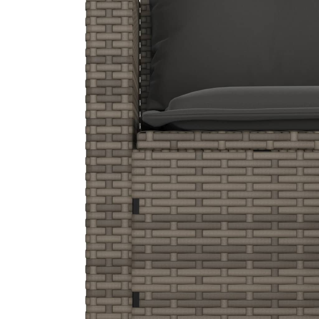 Hagesofasett 3 deler med puter polyrattan - grå, 1 - number 10.