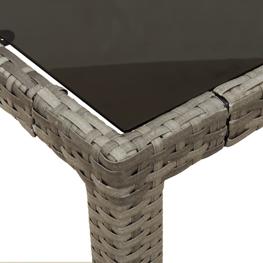 5-delt hage spisebord sett med puter, polyrattan - grå, 90 cm bordlengde, 4 - number 6.