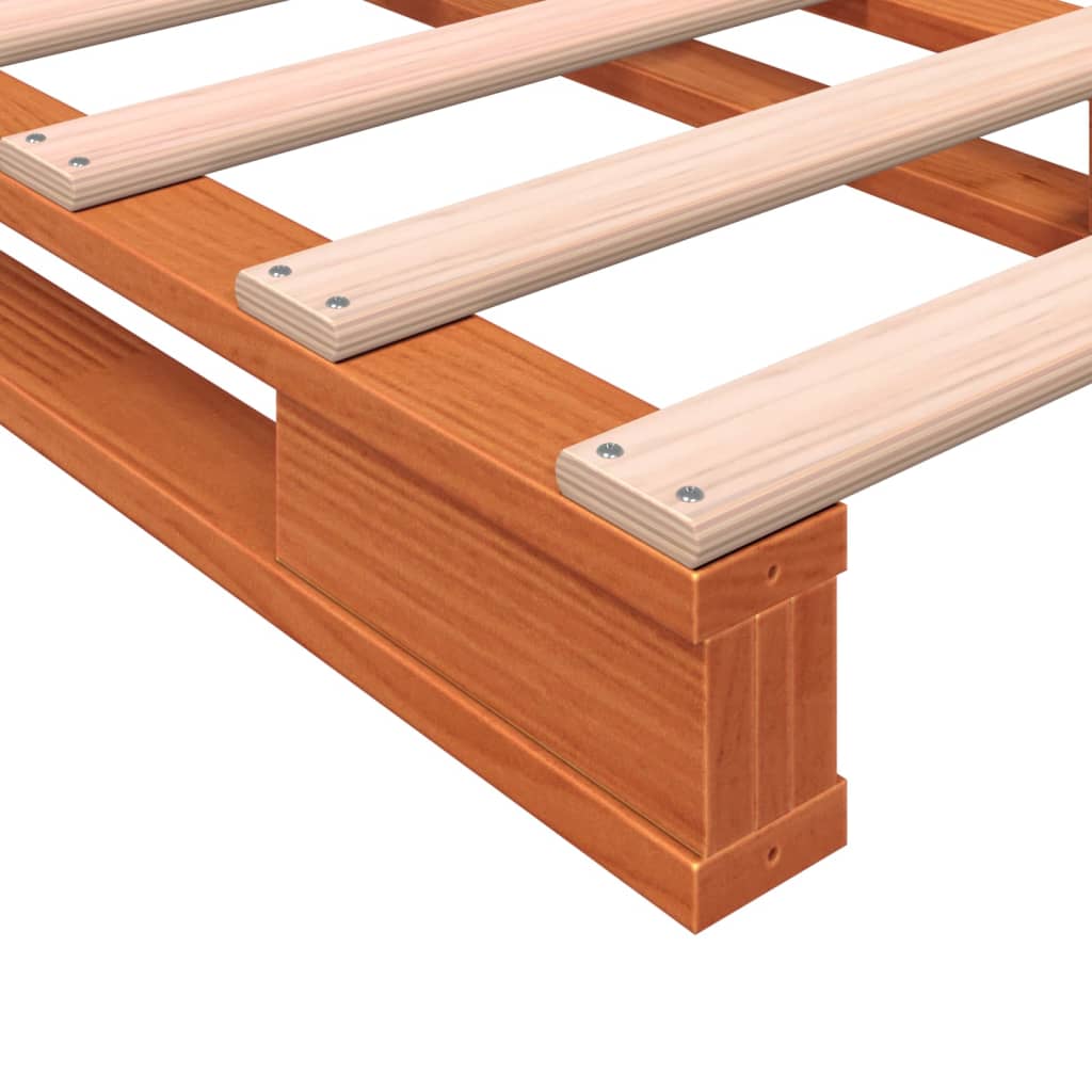 Łóżko paletowe sosna lita złocisto-brązowe - brązowe, 90 x 200 cm - number 7.