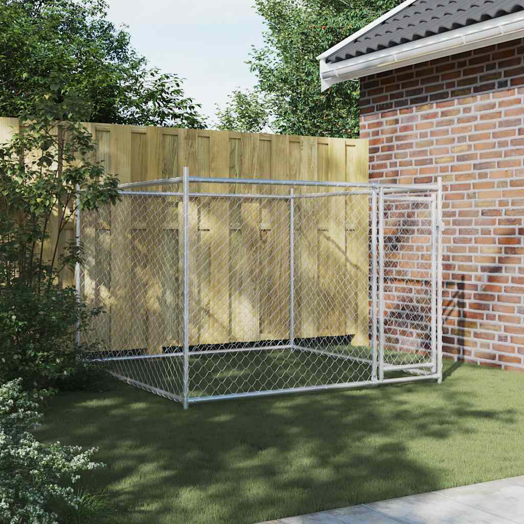 Niche pour chien avec portail 2x2x1,5 m acier galvanisé gris - number 3.