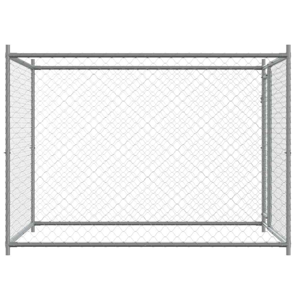 Niche pour chien avec portail 2x2x1,5 m acier galvanisé gris - number 5.