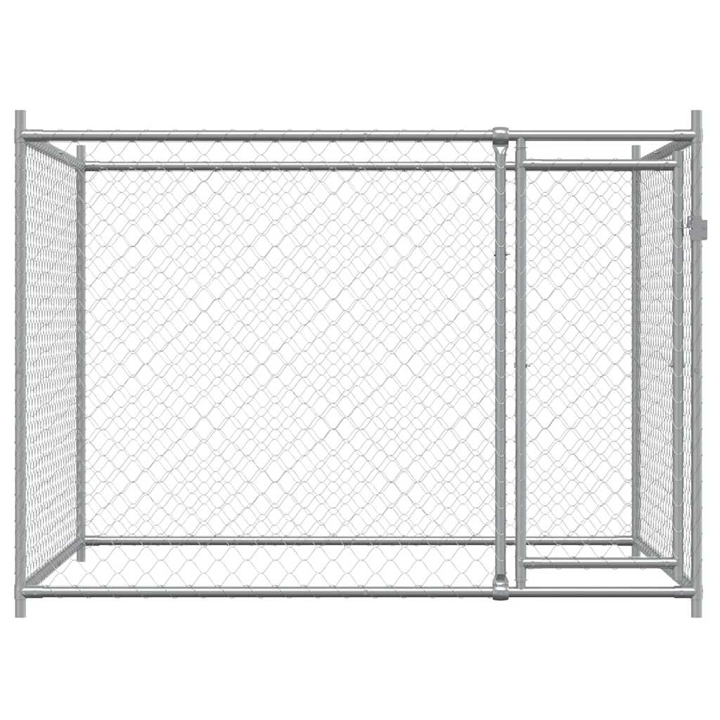 Niche pour chien avec portail 2x2x1,5 m acier galvanisé gris - number 4.
