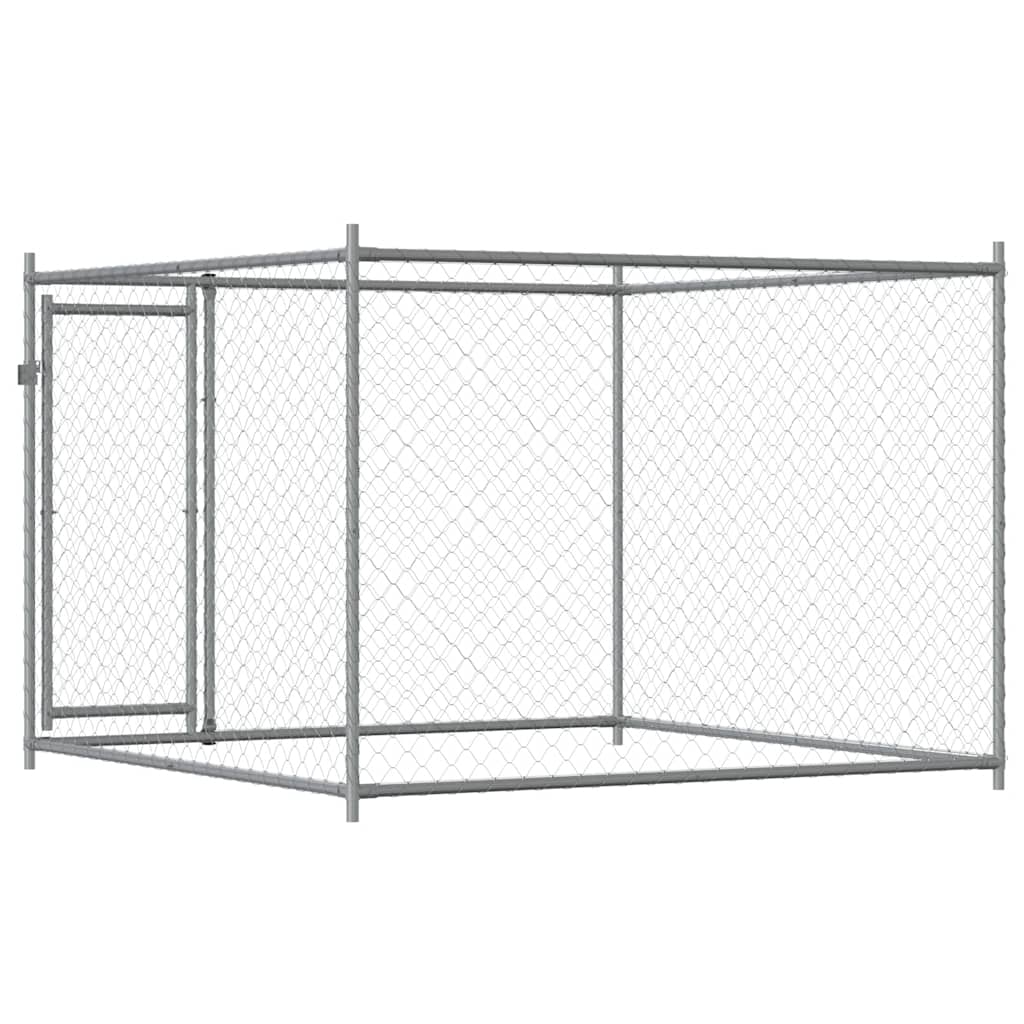 Niche pour chien avec portail 2x2x1,5 m acier galvanisé gris - number 6.