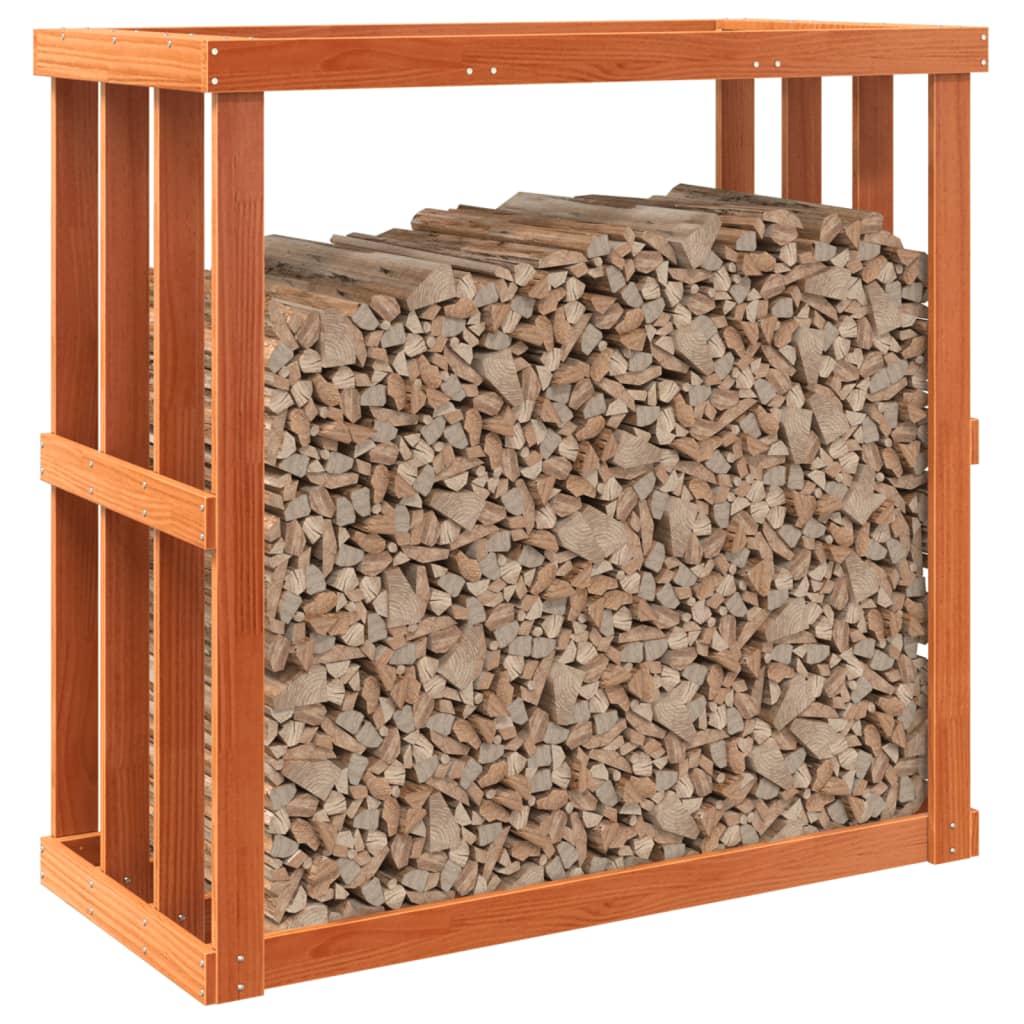 Udendørs brændestativ 109x52x106 cm massivt fyrretræ gyldenbrun - number 4.