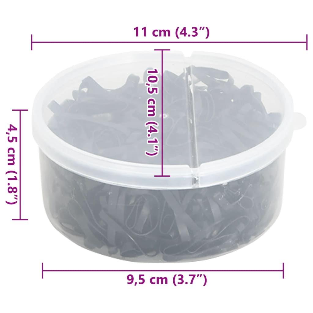 Manelastikker til heste 400 stk. silikone sort - number 10.