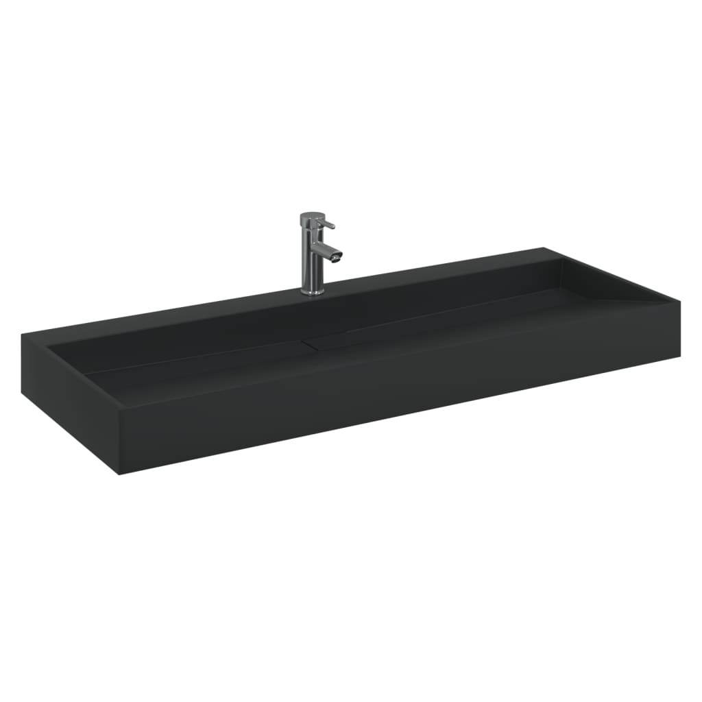 Mat moulé minéral de lavage à la main / black moulé en marbre - noir, 120 x 46 x 11 cm - number 3.
