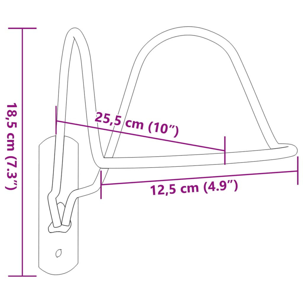 Hjelmholder til ridesport vægmonteret stål sort - number 7.