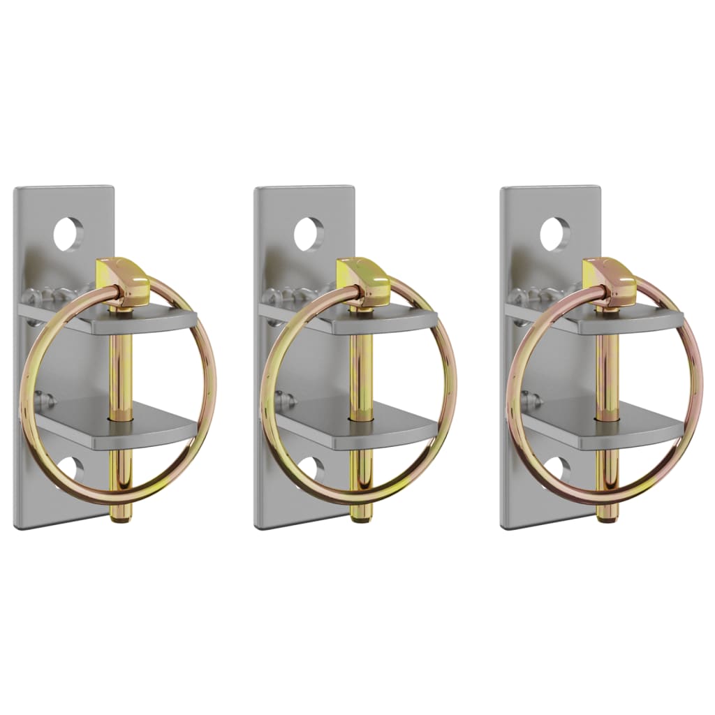 Spandkroge 3 stk. vægmonteret stål sølvfarvet og brun - number 2.