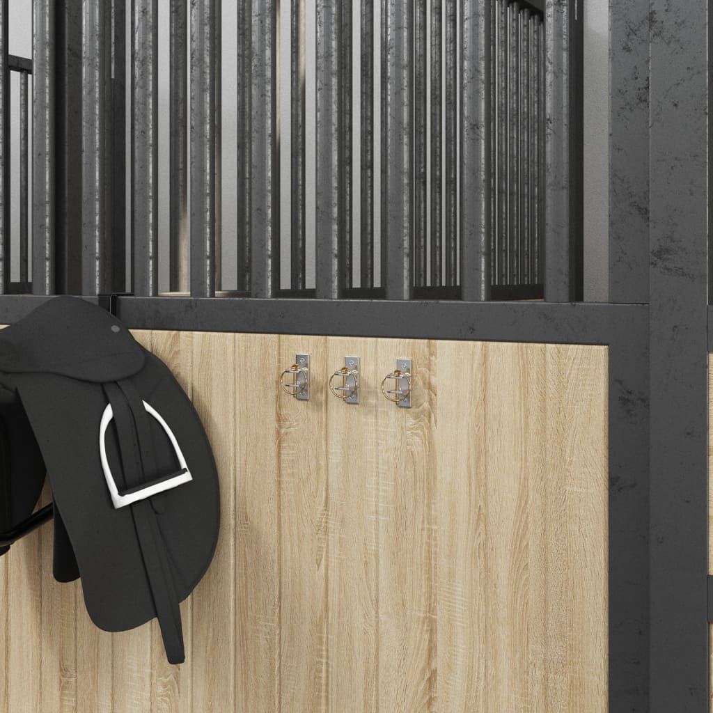 Spandkroge 3 stk. vægmonteret stål sølvfarvet og brun - number 3.