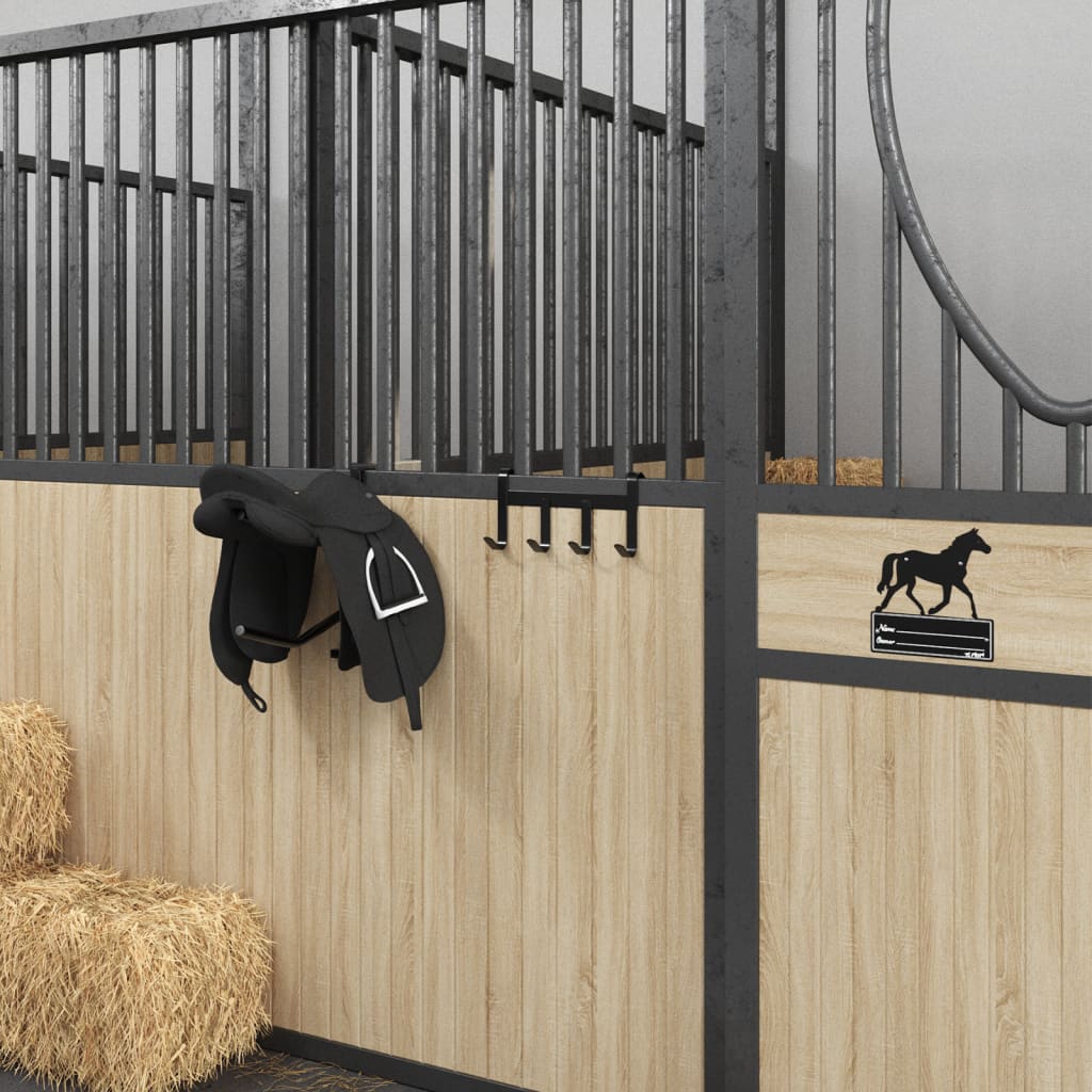 Teugelhouder met 4 haken staal zwart - number 3.