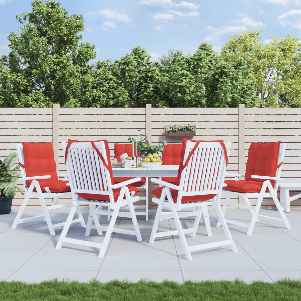 Stolehynde med lav ryg stk. oxfordstof - rød, 6, with 2 elastic straps - number 1.