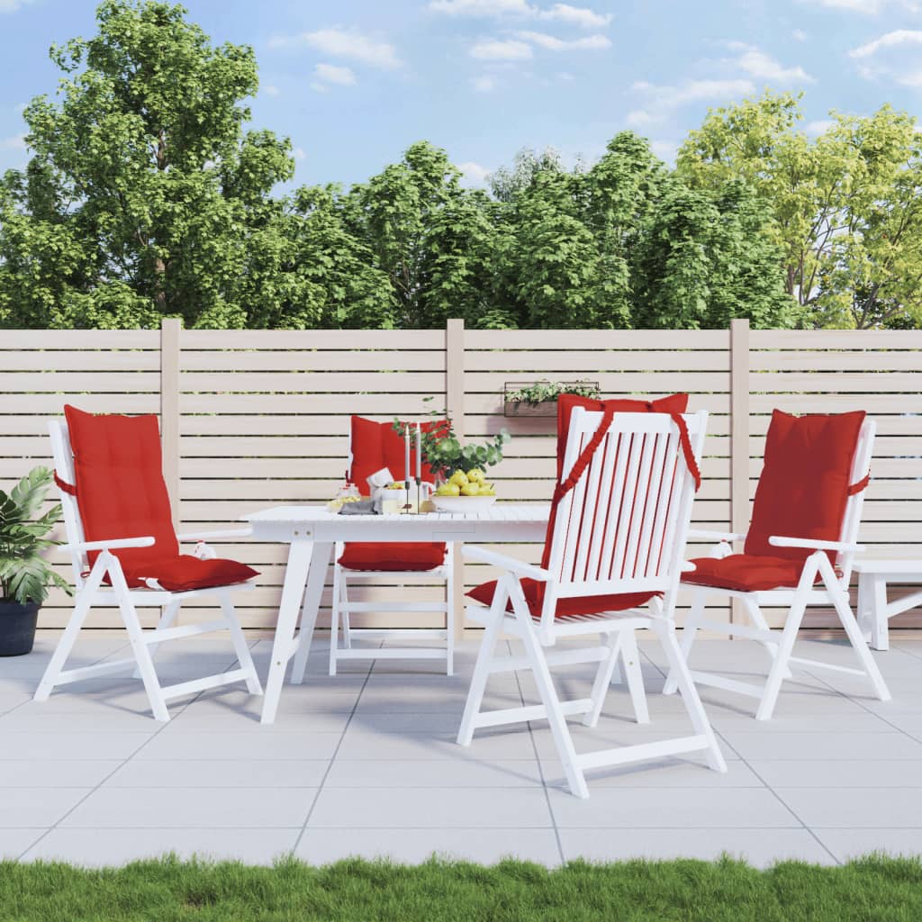 Stolehynder m. høj ryg stk. oxfordstof - rød, 4, with 2 elastic straps - number 1.