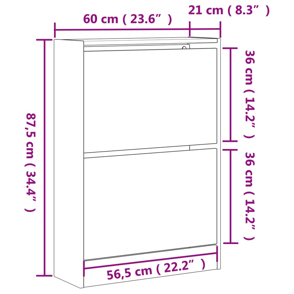 Stalak za cipele 60x21x87,5 cm izrađeno drvo - crno, 60x21x87,5 cm, 1 - number 9.