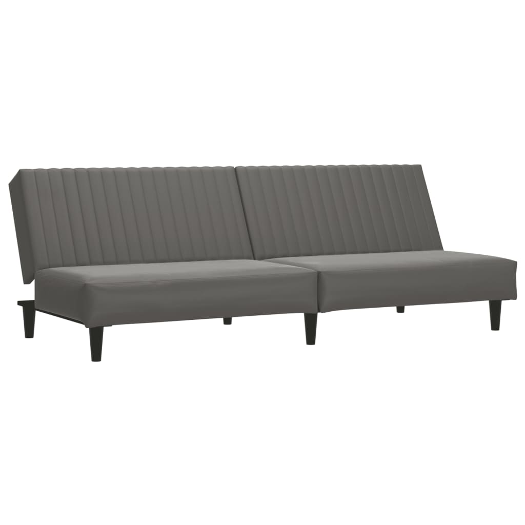 2 -person sofa bed artificial leather - grey, without armrests - number 2.